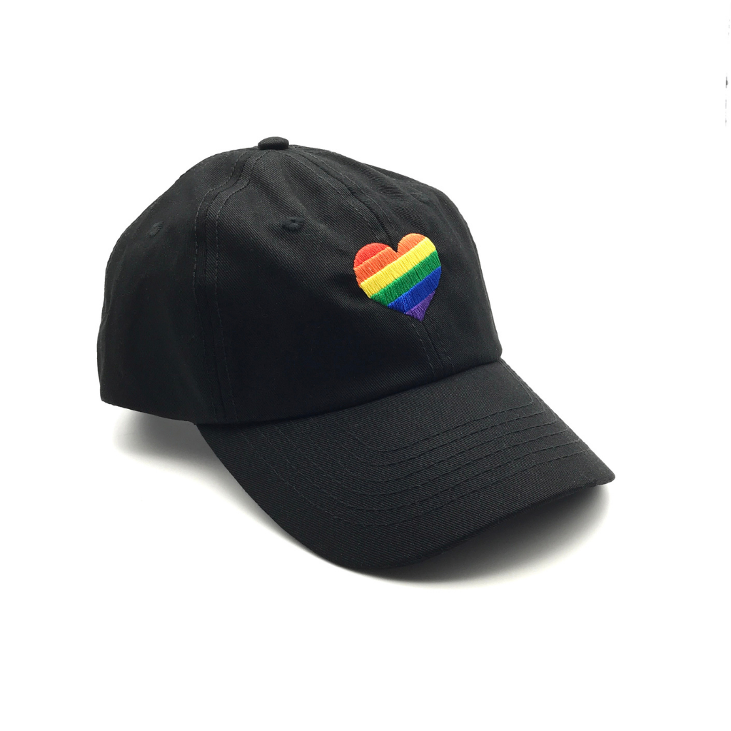 Rainbow Heart Embroidered Hat
