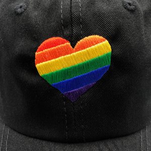 Rainbow Heart Embroidered Hat