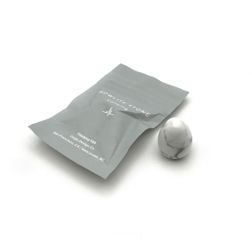 Natural Howlite Stone Thinking Egg