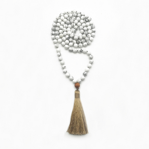 Mala Necklace - Large Bead Howlite