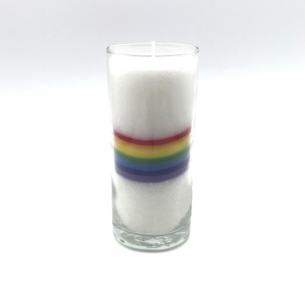 White Rainbow Candle