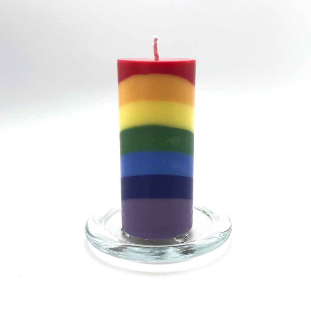 Rainbow Pillar Candle