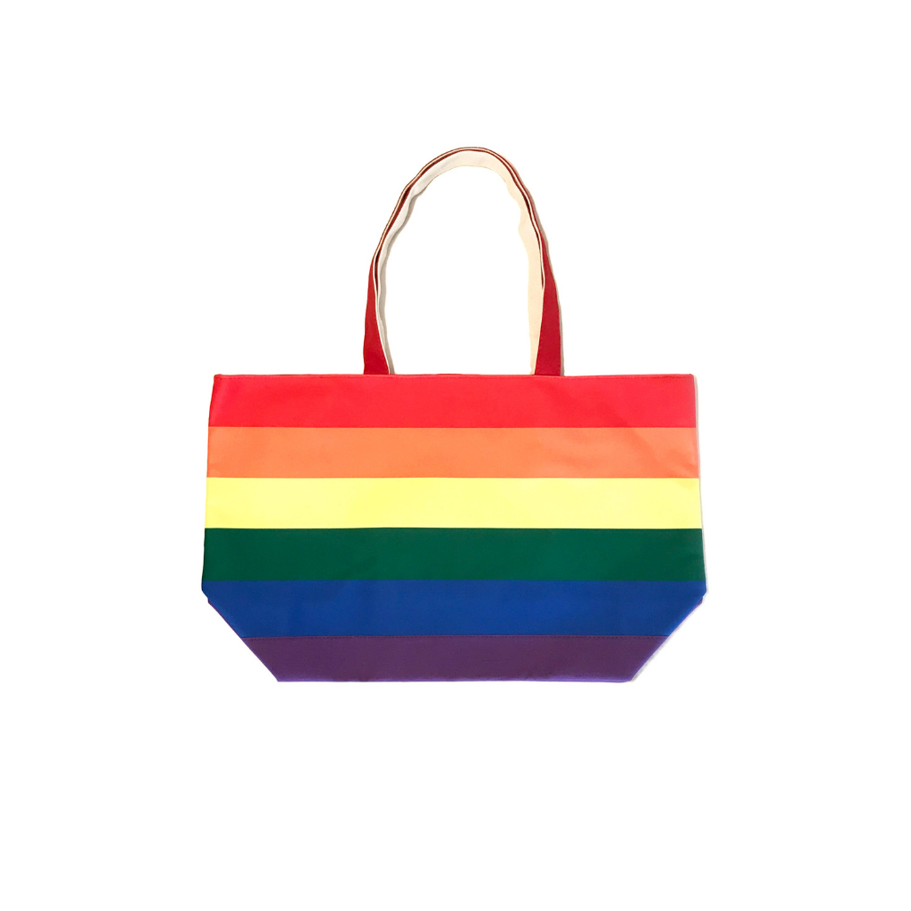Rainbow Tote Bag with Zippered Top