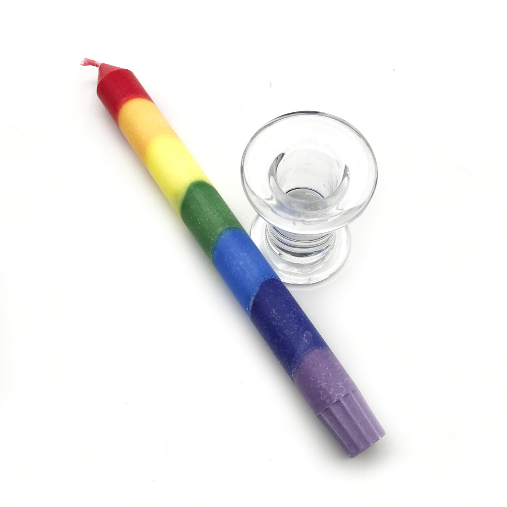 Rainbow Taper Candle
