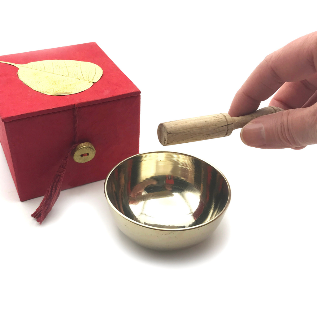 Gold Bodhi Red Meditation Bowl