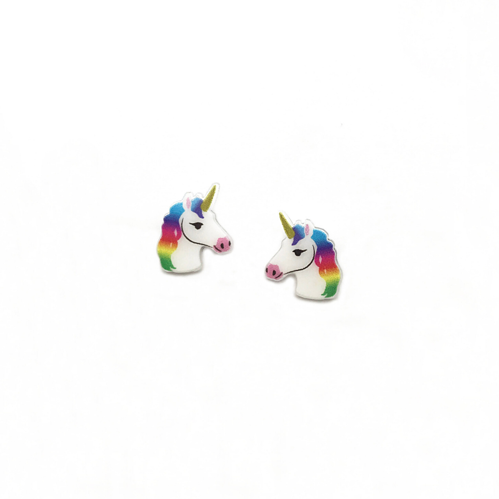 Rainbow Unicorn Stud Earrings